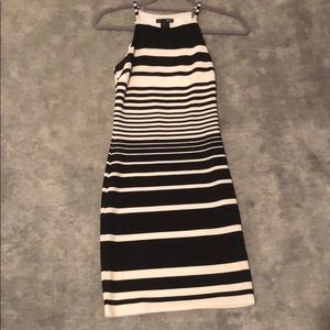 Aqua Black&White Striped Dress S